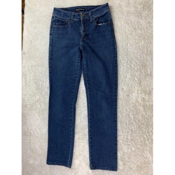 Lee Size 28x30 (Measured) Womens Jeans Straight Stretch Mid Rise Med Wash - Picture 1 of 3